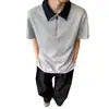 2026 Nuevo Estilo de Verano Camiseta de Marca Moderna para Hombre con Cuello de Solapa, Mangas Cortas, Estilo Coreano, Corte Ajustado, Moderna, Versátil Camisa Polo