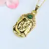 Colgante de Buda de Jade Grado A Natural Cabeza de Guanyin Agua Azul Collar Transmisión en Vivo Templo Venta al por Mayor S5062507