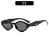 Gafas de Sol de Marco Pequeño Irregulares a la Moda, Gafas de Sol Retro Estilo Ins Europeas y Americanas, Gafas de Sol Trendy Ojo de Gato Personalizadas