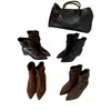 Botas de Cano Curto Femininas Retro Quadradas Patchwork Plissadas Aumento de Altura Estilo Novo Outono 2026