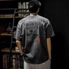 Camiseta de Verano de Algodón Pesado de Manga Corta para Hombre Talla Grande Estilo Americano Retro Marca de Moda Suelta Talla Extra para Gorditos Camiseta de Media Manga de Moda