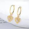 Plata de ley S925 2025 nuevo estilo ins de lujo ligero alta gama pendientes de corazón con circonita incrustada pendientes exquisitos para todo tipo de ocasiones