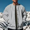 Comércio Exterior Transfronteiriço Outono e Inverno Estilo Americano Jaqueta Baseball Gola Alta e Calça Longa com Lã Roupa de Exterior Casual Masculina Conjunto Esportivo Solto