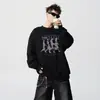 Xin SelectionMoletom com Capuz Estilo Retro Americano, Silhueta de Personagem, Letra Estampada para Homens, Top Solto da Marca de Moda High Street