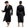 Roupão Masculino Liso Exclusivo Transfronteiriço Cardigã Fino Camisola Solta Plus Size Manga Longa Outono Roupão de Banho Brilhante Degradê