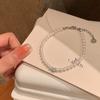 Pulseira de Pérola Elegante Doce Simples Francesa Alto Valor Luxo Leve Camada Dupla Flor de Trevo Zircônia Pulseira Empilhável Joia