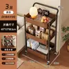Estante de almacenamiento pequeño con ruedas, estante de almacenamiento multifuncional, organizador de varias capas para el hogar de pie, estante de almacenamiento plegable para snacks