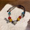 Pulsera de Cerámica de Aleación Pulsera de Estilo Chino Nuevo Pulsera con Cuentas Hecha a Mano Combinable Étnica Moda Diaria Accesorios Nicho