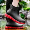 Botas de Chuva Impermeáveis de Cano Curto Resistentes ao Desgaste Personalizadas para Cozinha Pesca Chuva Sapatos de Chuva Masculinos Construção Civil Cozinha Trabalho Sapatos de Borracha com Solado Macio Antiderrapante