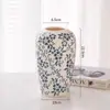 Novo Estilo Chinês Medieval Azul e Branco Porcelana Vaso Arranjo de Flores Ornamentos High-End Nicho Retro Cerâmica Vaso Cerâmica Flor Recipiente