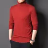 Suéter Puyuan Masculino Gola Alta Outono Inverno Anti-pilling Macio Quente Malha Masculina Top Grosso Slim Fit Manga Longa