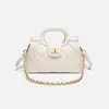 Bolso de Mano de Cadena Acolchado de Alta Gama Estilo Chanel para Mujer, Hebilla de Cierre Exquisita, Bolso de Mano y Hombro, Bolso Cruzado para el Trabajo