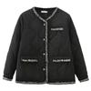 Outono e inverno moda irmã gorda leve estilo Chanel casaco acolchoado de algodão plus size feminino casual quente 1255