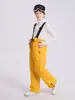 Calça de Esqui Kuangjian para Crianças Meninos e Meninas, Impermeável e Quente para Esqui Single e Double Board, Acolchoada Grossa com Suspensórios, Calça de Esqui Tamanho Médio e Grande para Crianças