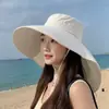 Gorra de Protección Solar Integral para Mujer Protección UV Facial Sombrero de Pescador Verano Exterior Montar Sombrero de Sol Versátil