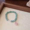 Artístico Retro Estilo Étnico Chinês Azul Philippe Jade Pulseira Natural Fonte de Sal Rosa Cristal Pingente Pulseira Namorada Presente