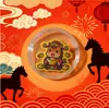 Oro Puro 999 Caballo del Zodiaco Estilo Chino Imán de Metal Personalizado para Refrigerador Pegatina para Teléfono Pegatinas de Dibujos Animados Manualidades