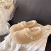 Nuevos zapatos peludos con forro de polar para mujer, estilo francés versátil, Mary Janes planos 2026, zapatos de algodón para otoño e invierno, cálidos para usar al aire libre