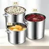 Cubo para sopa de acero inoxidable 304, cubo multiusos, cubo al por mayor para hoteles, cubo de almacenamiento de agua de gran capacidad con tapa, cubo alto para sopa