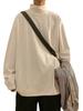 Camiseta de Manga Longa Derong para Homens na Primavera e Outono Estilo Hong Kong Tendência Loose e Fashionável Top Interno Quente Meia-Gola Alta