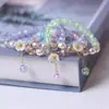 Nuevo pulsera de cristal con flor caliente femenina cristal rosa Flor de Sol pulsera para hermanas amigas estudiante pulsera Margarita