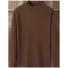 Suéter Engrosado de Lana Cachemir Peinada Hengyuanxiang para Hombre Otoño e Invierno 2025 Nuevo Suéter de Lana para Hombre de Cuello Alto