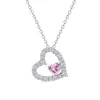 Collar de Corazón Brillante con Diamantes Completos de Nuevo Estilo Transfronterizo, Diseño de Nicho de Lujo Ligero, Cadena para Clavícula con Colgante de Circonita de Alta Gama para Mujer