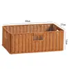Cesta de almacenamiento de armario nórdico, caja de almacenamiento tejida, cesta organizadora simple para sala de estar, tejido de imitación de ratán