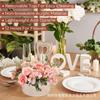 Decoración de Centro de Mesa de Flores Acrílico Transparente Decoración de Mesa Boda Jarrón de Flores Redondo Adecuado para Mesa Soporte de Flores