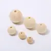 Acessórios de joias personalizáveis material 4-40MM Contas de madeira de lótus cor natural bola de madeira contas para DIY contas soltas atacado