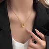 Collar Geométrico en Forma de U de Acero de Titanio de Venta Caliente Transfronteriza para Mujer Que No Se Desvanece, Lujo Accesible Nicho Gama Alta Joyería de Cadena Hueso de Serpiente en Oro de 18 Quilates
