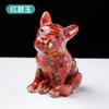 Grava de Cristal Natural Pegamento Goteo Adornos Grandes de Bulldog Decoración de Escritorio para Hogar y Oficina Artesanías de Resina Venta al por Mayor