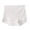 Calcinha boxer de algodão cru 7A, sem estampa e tingimento, não fluorescente, perna reta, fundo de algodão, cintura alta, levanta bumbum, contrai barriga, afina a barriga