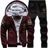 2023 Inverno novo terno de suéter masculino forrado de lã engrossado casaco com capuz plus size terno de roupas masculinas casuais