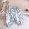 Pantalones de verano para bebé niña antimosquitos Ropa de bebé estilo occidental Bombachos florales Pantalones casuales delgados de moda para niña