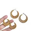 Pendientes Grandes Trenzados Estilo Resort Costero para Mujer, Pendientes Exagerados Estilo Étnico Retro, Pendientes de Alta Gama Adecuados para el Verano