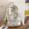 Mochila Tie-Dye de Nicho Estilo Americano para Meninas do Ensino Fundamental e Estudantes Universitárias, Mochila Simples, Versátil, Bonita, Casual, Mochila Pequena