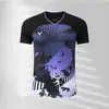 Novos Uniformes de Badminton Victory para Homens e Mulheres, Camisas de Manga Curta de Secagem Rápida, Uniformes de Treinamento para Competição, Tops Esportivos de Vôlei Estampados