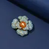 Broche de Flor de Peonía de Pino Azul Imitación Lujoso y Sofisticado Elegante y Lujoso Accesorio de Pin de Ramillete Floral Regalo para Mujer