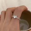 Anillo con Textura de Nariz de Cerdo Diseño Estilo Coreano para Mujer Lujo Ligero Estilo ins Moda Personalizado Abierto Ajustable Anillo de Dedo para Dieta