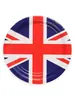 Ventas Directas de Fábrica Patrón Bandera Británica Set de Cumpleaños Vasos de Papel Platos de Papel Servilletas de Papel Union Jack Estilo Británico Ecológico