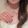 Collar de acero de titanio con cadena para clavícula femenina, imitación de calcedonia de hielo alta natural, Buda, accesorios de regalo de cumpleaños avanzados, venta al por mayor en vivo