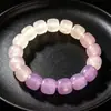 Pulsera de Cuentas Moradas Nubladas, Suave y Gradualmente Transparente, Pulsera Translúcida como Hielo, Estilo para Mujer, Cuenta de los Deseos para Mejor Amiga