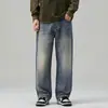Ropa para Hombre Casa de Arce / Jeans de Mezclilla Lavada Estilo Retro Americano para Hombre Primavera Rectos Holgados Modernos de Pierna Ancha Pantalones Largos