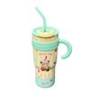 Vaso de agua con pajita de gran capacidad y alto valor para niñas, bonito vaso de hielo portátil de acero inoxidable 316 de una tonelada