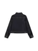 Chaqueta de mezclilla de botones estilo retro americano para mujer, nuevo estilo otoño 2026, adelgazante, versátil, diseño elegante, hombro recto, abrigo corto