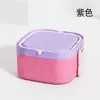 Marmita Plástica de Camada Dupla Transfronteiriça, Segura para Micro-ondas, Grau Alimentício, Uso Doméstico, com Tampa, Marmita Quadrada, Atacado