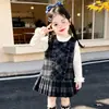 Vestidos para Niñas Estilo Primavera Otoño 2026 Nuevo Traje Estilo Little Chanel para Niños Moda Bebé Chaleco Falda Muy Bonito