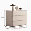Mesa de cabeceira grande, de madeira maciça, cor creme, para uso doméstico, de alta qualidade, estilo luxo leve, design novo, simples e moderno, com três gavetas, adequada para o quarto