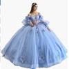 Vestido Floral para Ceremonia de Mayoría de Edad 2026 Primavera Nuevo Estilo Hombros Descubiertos Vestido de Baile con Mangas, Brillante y de Hadas Dulce Vestido de Novia